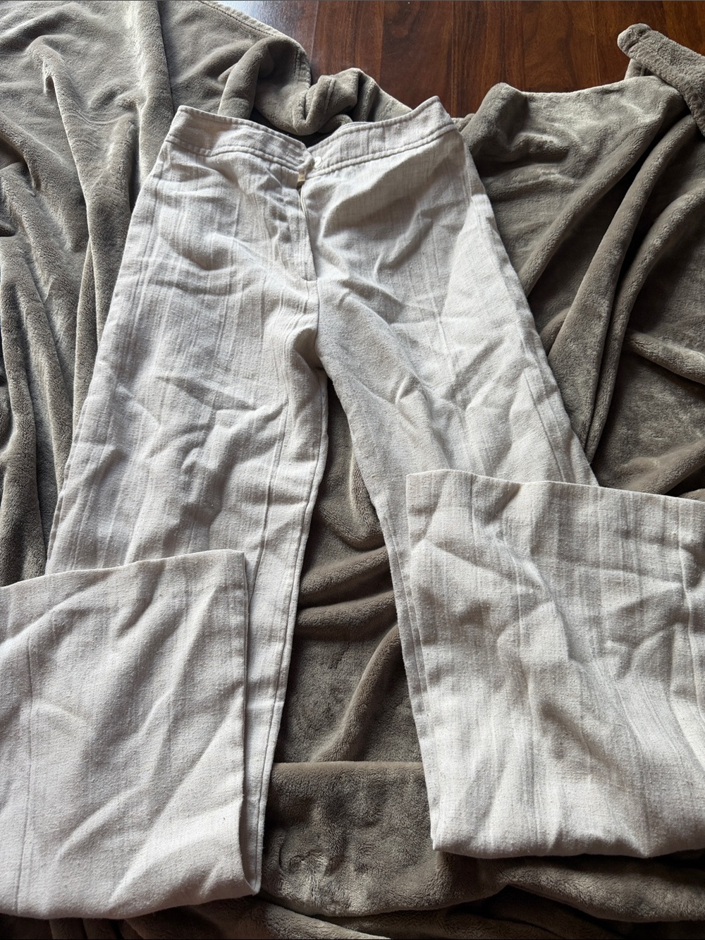 Men's Light Beige Striped Chinos